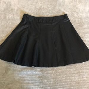 Black faux leather skater skirt